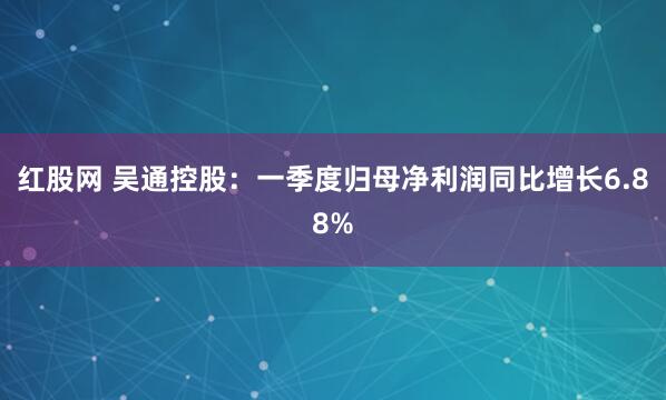 红股网 吴通控股：一季度归母净利润同比增长6.88%